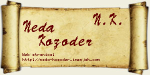 Neda Kozoder vizit kartica